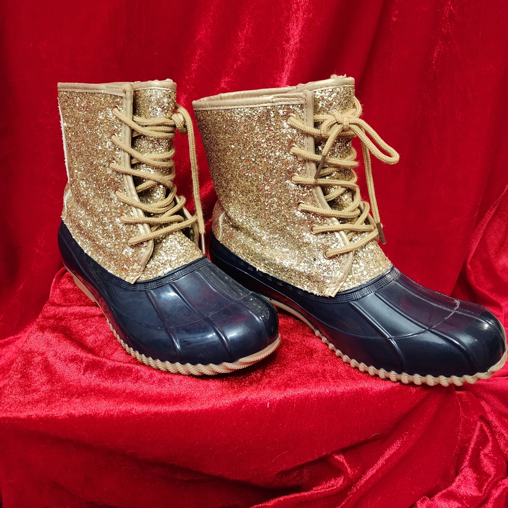 Sugar Gold and Black Winter Boots